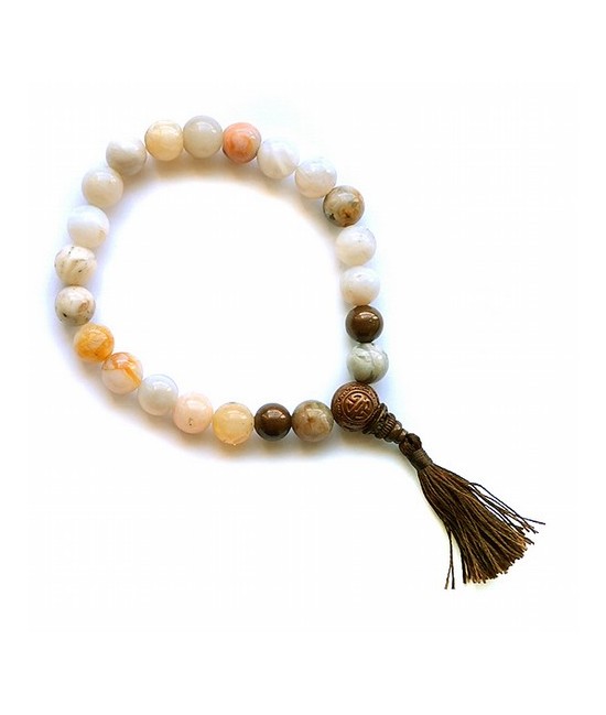 Pulsera de Ágata Bambú y borla Mala.