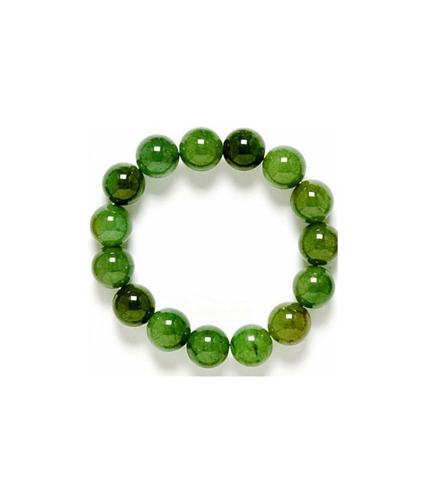 Pulsera de bolas de ágata Verde púlida de 8 mm.
Goma elástica.