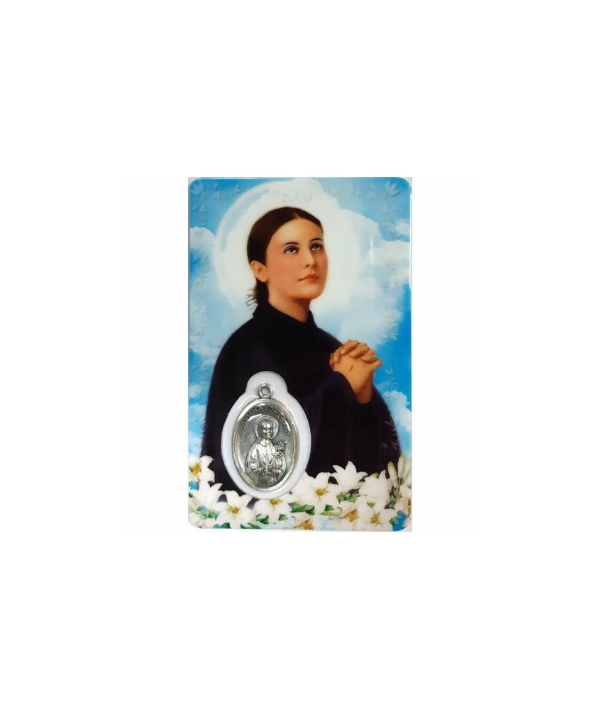 Estampa con Medalla Santa Gema Galgani 5.5 x 8.5 cm.