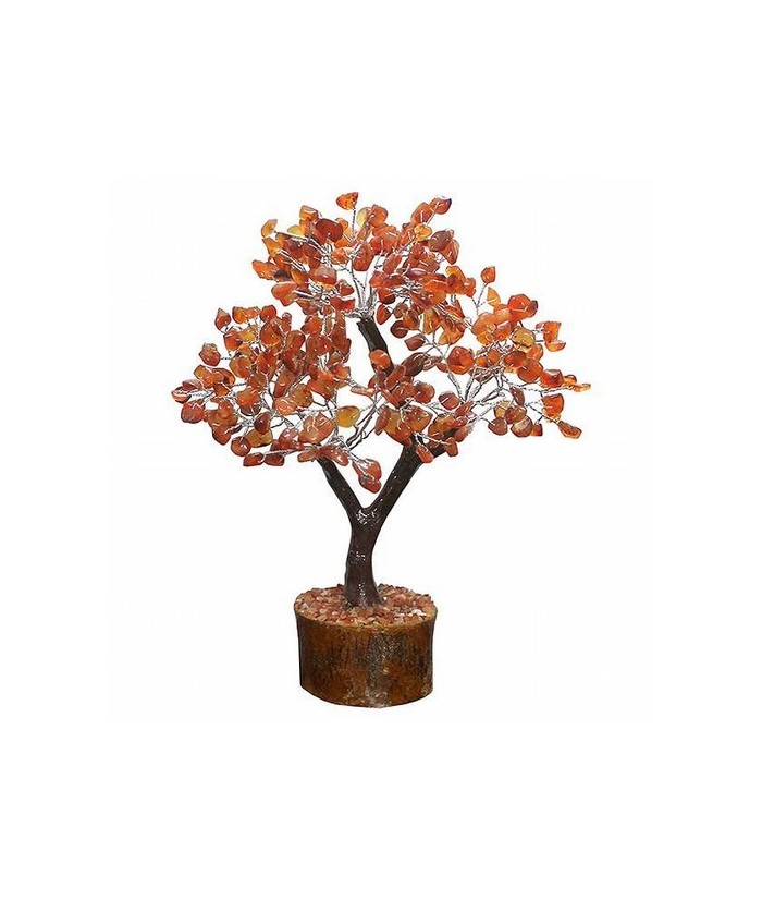 Árbol compuesto de 160 piedras chip en carneola.

Base de madera.

Para la cultura asiática simboliza la vida, la prosperid