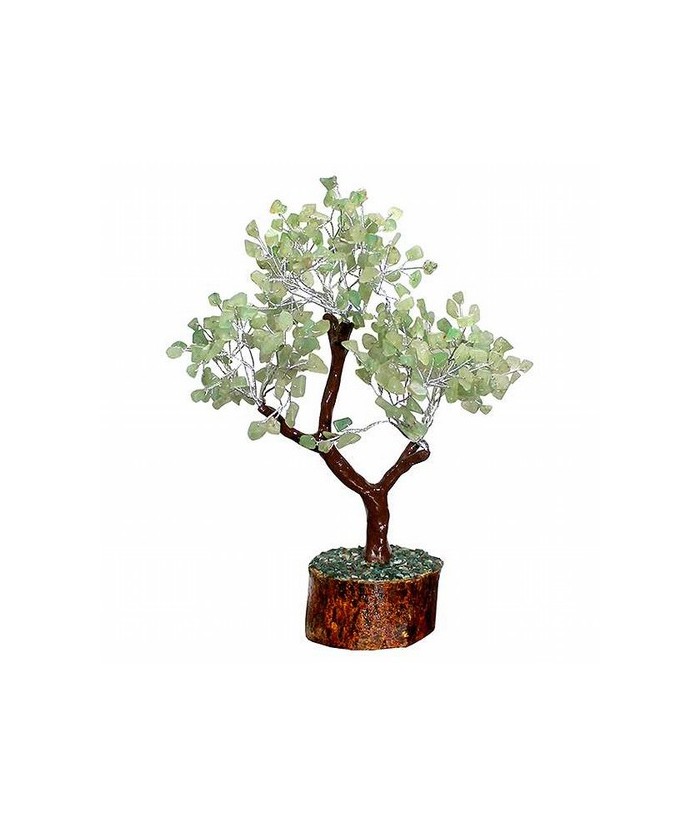 Árbol compuesto de 300 piedrecitas en chip de  Aventurina.

Base de madera.

Para la cultura asiática simboliza la vida, la