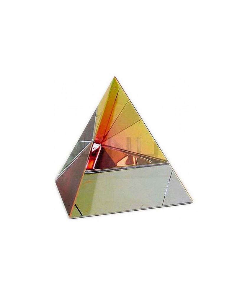 Pirámide de Cristal irisado 80 x 80 mm.