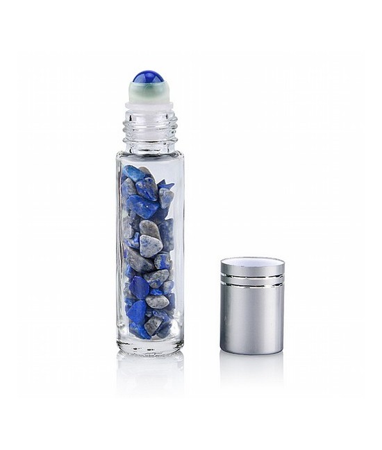 Aplicador roll-on para masajes de zonas faciales con piedras pulidas de lapislázuli. Ideal para gemoterapia.