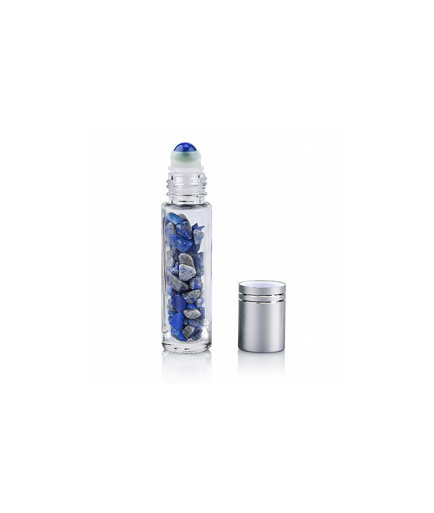 Aplicador roll-on para masajes de zonas faciales con piedras pulidas de lapislázuli. Ideal para gemoterapia.