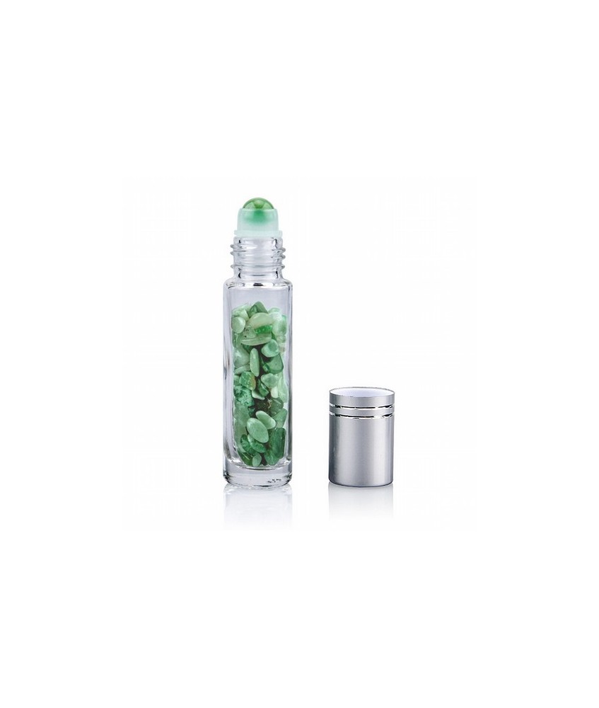 Aplicador roll-on para masajes de zonas faciales con piedras pulidas de Aventurina. Ideal para gemoterapia.
