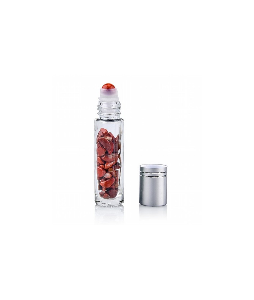 Aplicador roll-on para masajes de zonas faciales con piedras pulidas de jaspe rojo. Ideal para gemoterapia.

Tamaño botella: 
