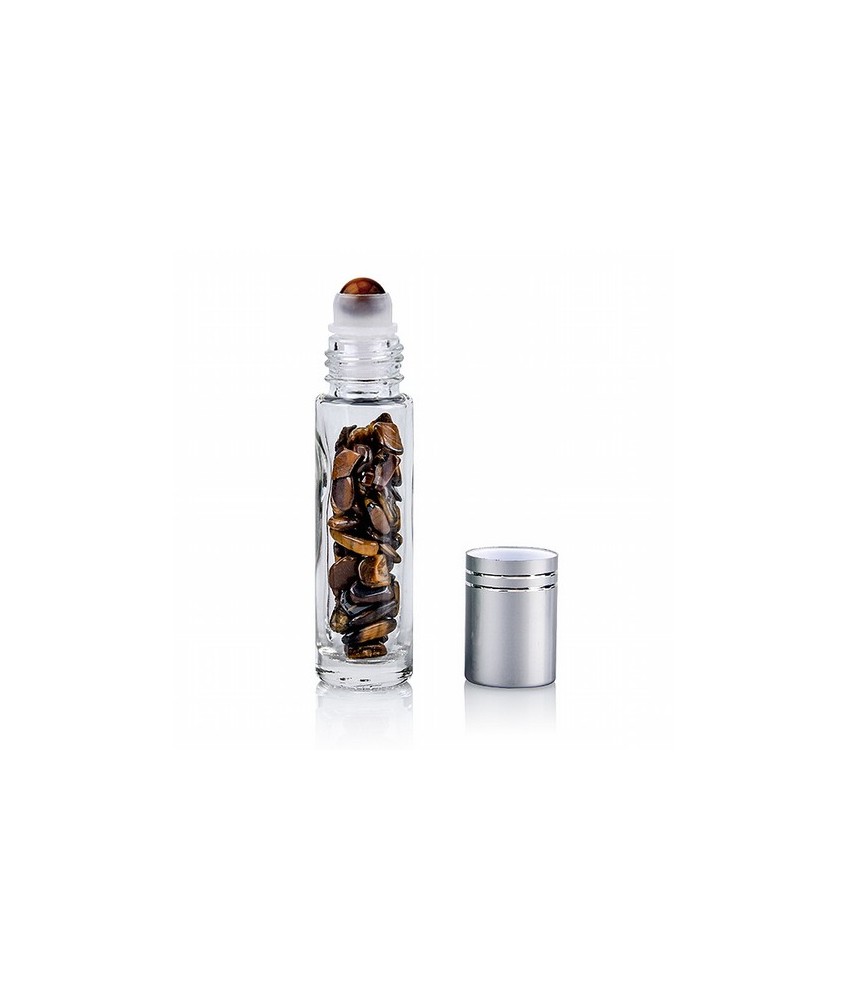 Aplicador roll-on para masajes de zonas faciales con piedras pulidas de Ojo de Tigre. Ideal para gemoterapia.

Tamaño botella