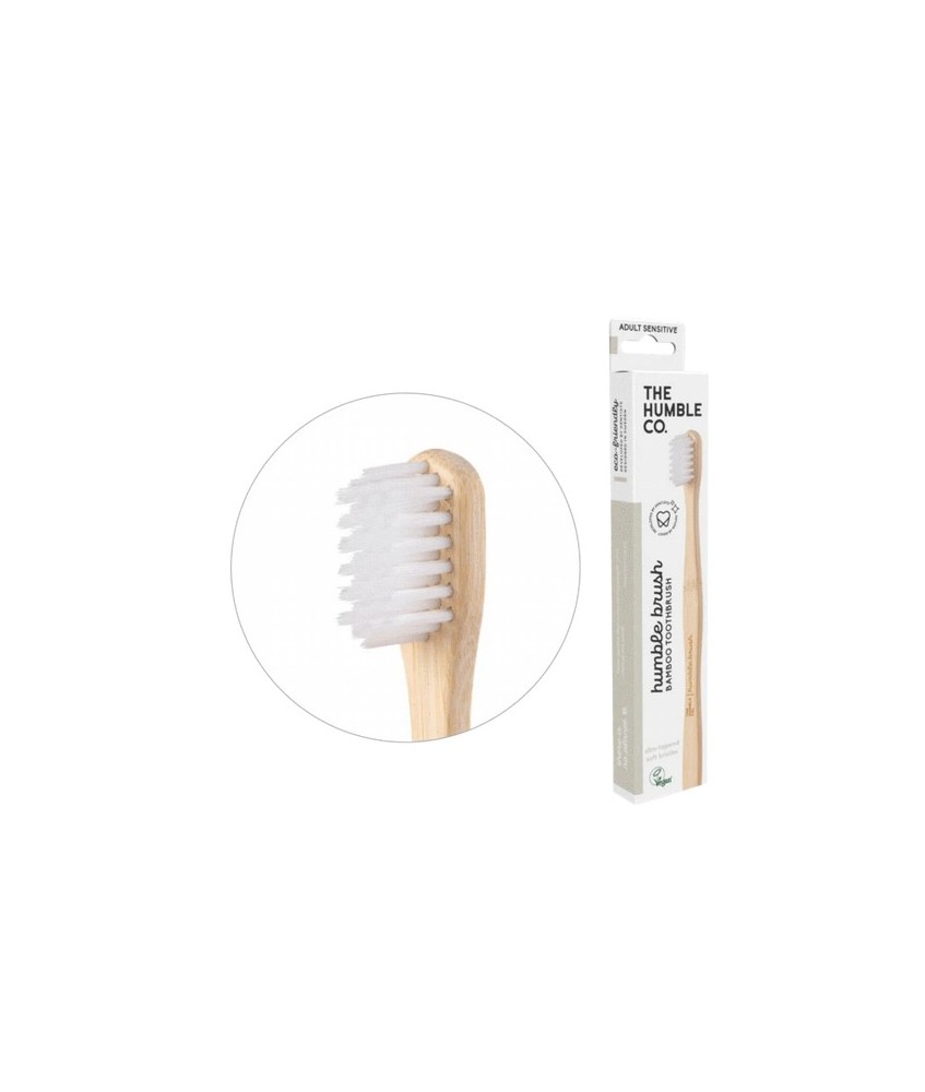 pincel humble - blanco adulto - sensible
¿Dientes o encías sensibles? - te tenemos cubierto. 

Nuestro cepillo de dientes se