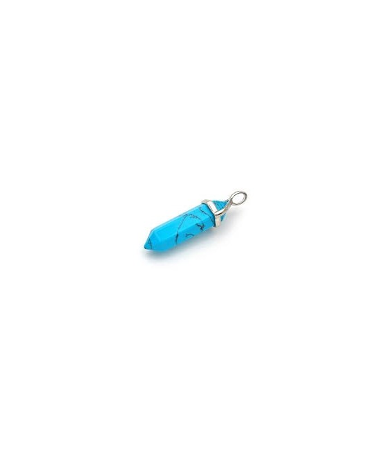 COLGANTE PUNTA BITERMINADA HOWLITA AZUL BISUTERIA