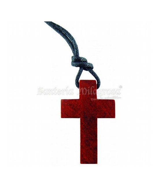Cruz Madera s/ Cristo 3 cm aprox. (Color: Marron) (C/ Cordon)