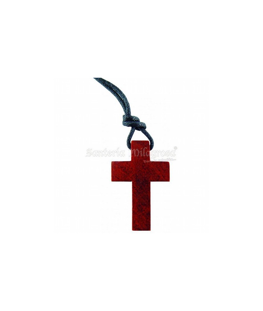 Cruz Madera s/ Cristo 3 cm aprox. (Color: Marron) (C/ Cordon)
