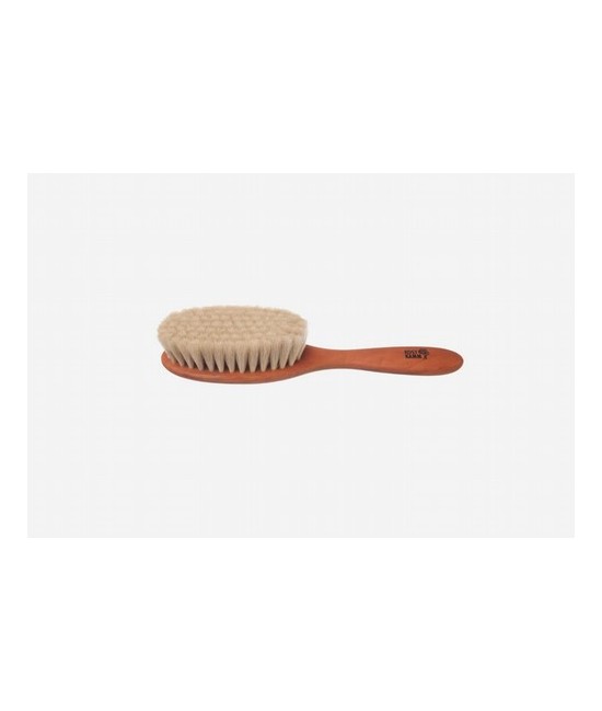 
Cepillo para bebé, peral encerado, pelo de cabra muy suave
Idoneidad: cabello de bebé, masaje acariciante. Longitud: 18,5 cm