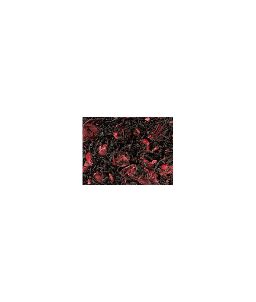 Té negro (93%), aroma, rebanadas de arándano liofilizada, trocitos de frambuesa liofilizadas, pepas de granada, rosas campesina