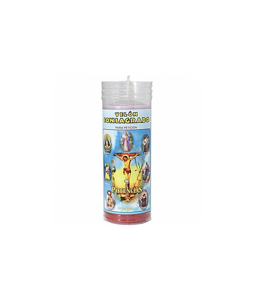 ELON Consagrado 7 Potencias con Oracion 15 x 5.5 cm (Con Tubo Protector) (Blanco Arriba)