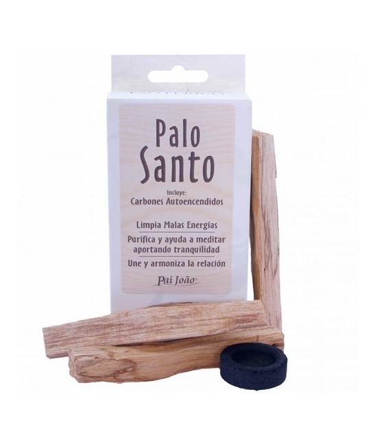 Palo Santo piezas uniformes ( 30 gr) y 10 Carbon Autoencendido - Bursera Graveolens