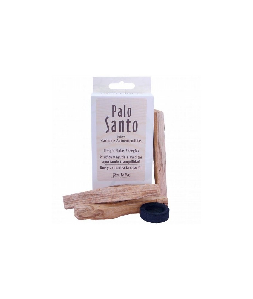 Palo Santo piezas uniformes ( 30 gr) y 10 Carbon Autoencendido - Bursera Graveolens