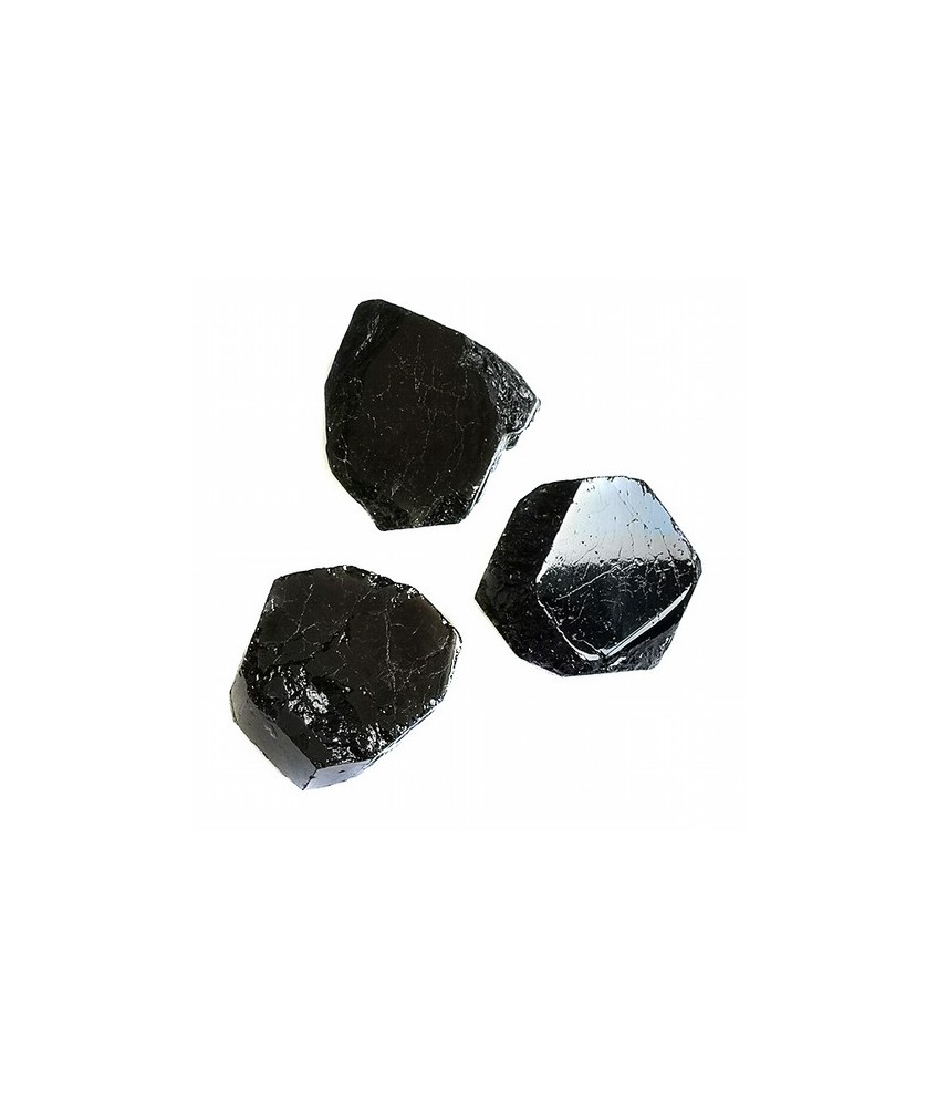 Turmalina negra en bruto con una cara pulida. 

Tamaños aprox: 4x3cm

Peso por pieza aprox 150-200 gr.