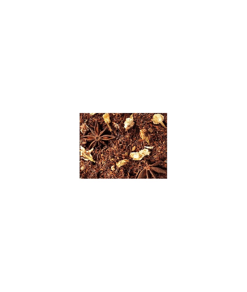 té Rooibos, trocitos de canela, estrella de anís, aroma, manzanilla romana