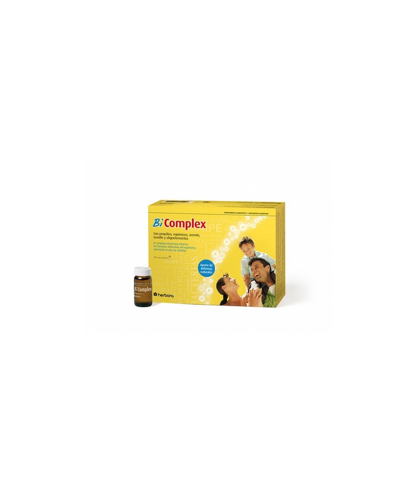BiComplex
BiComplex combina sinérgicamente ingredientes como el propóleo, plantas aromáticas (echinácea, tomillo y acerola), j