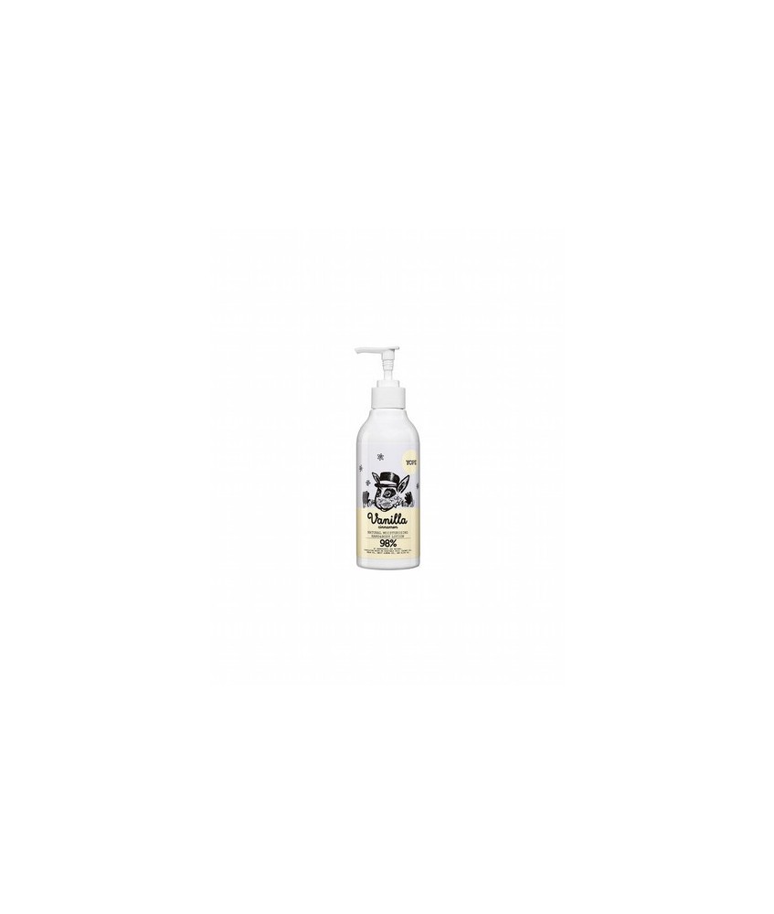 Loción hidratante para manos y cuerpo con aroma a vainilla y canela.

Contiene aceite nutritivo de argán, de coco y de almend
