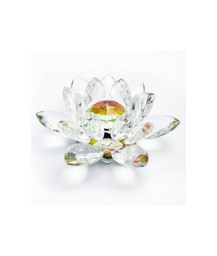 Flor de loto cristal irisado.

Bola interior de la flor Ø20mm de diámetro.