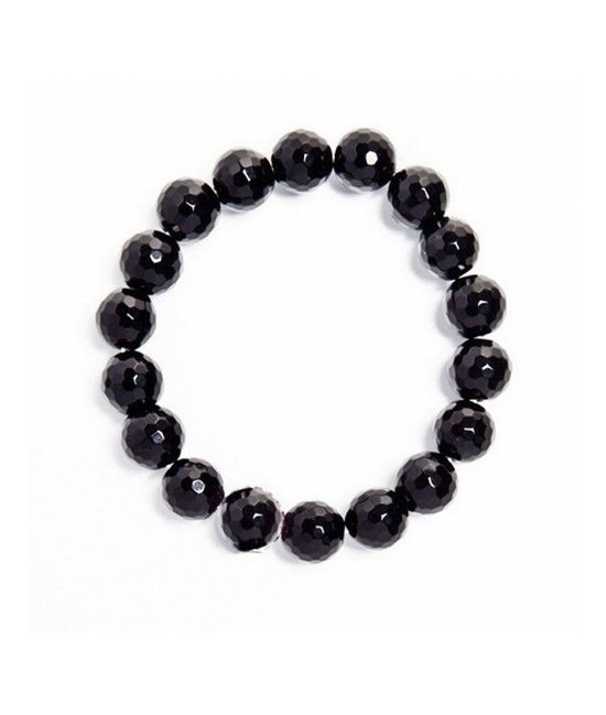Pulsera de bola de 10 mm facetada de Onix.