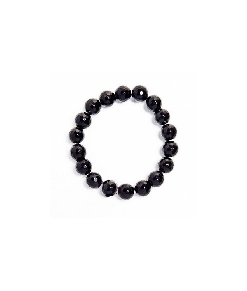 Pulsera de bola de 10 mm facetada de Onix.