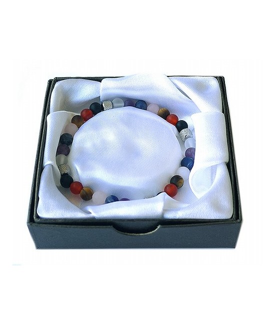 KU.PULSERA CHAKRA DETALLE PLATA BOLA 6 MM.