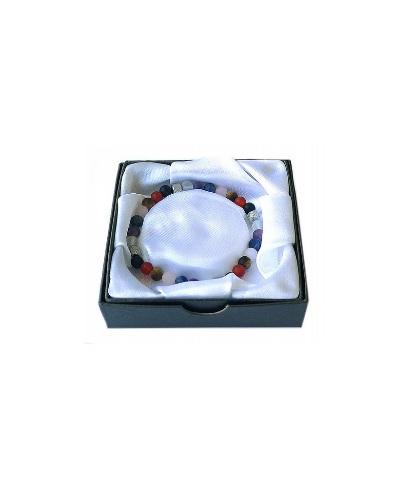 KU.PULSERA CHAKRA DETALLE PLATA BOLA 6 MM.