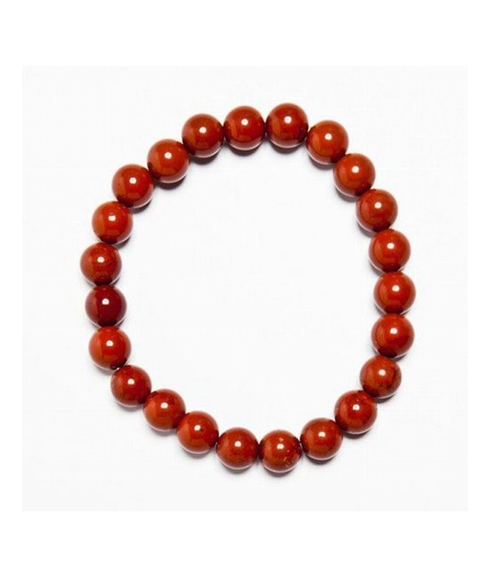 Pulsera en jaspe rojo bola 8mm.
Engarzado en goma elástica.