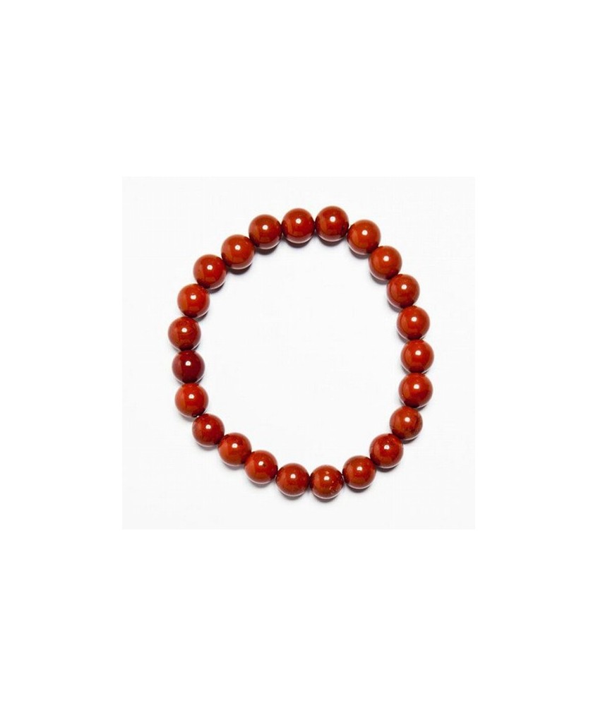 Pulsera en jaspe rojo bola 8mm.
Engarzado en goma elástica.