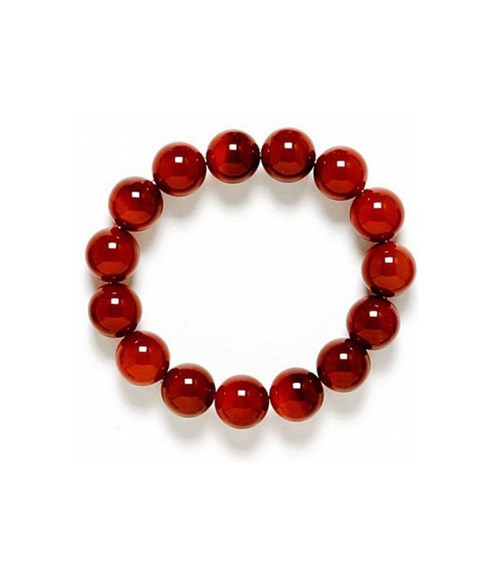 Pulsera de bolas de Carneola pulida de 6 mm.
Engarce de goma elástica.