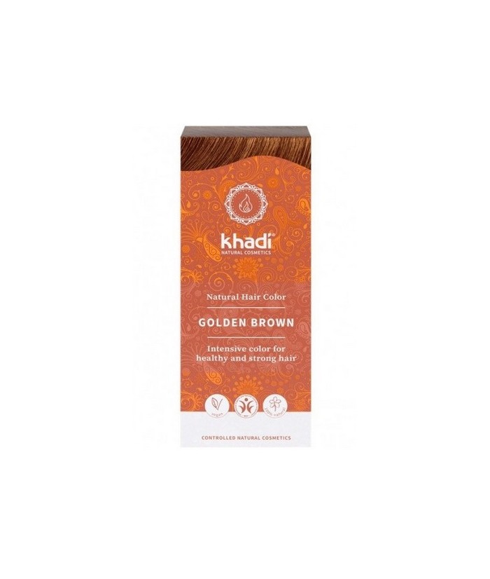 Tinte natural Khadi que proporcionan un tono castaño dorado natural al cabello.

Formulaciones ayurvedas de larga permanencia