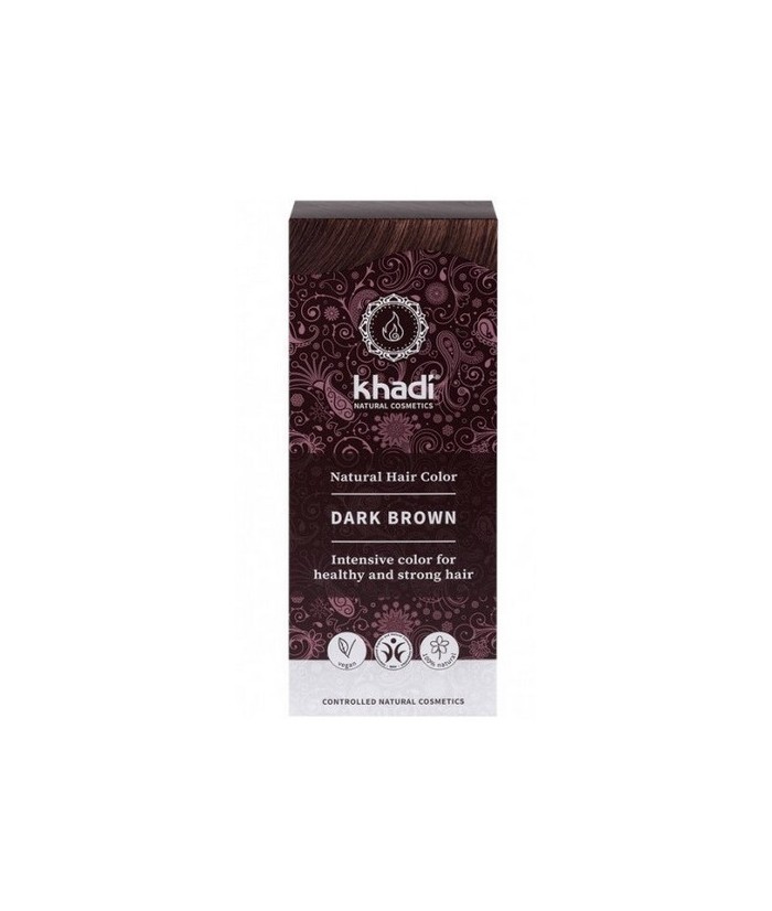 Tinte natural Khadi que proporcionan un tono castaño oscuro natural al cabello.

Formulaciones ayurvedas de larga permanencia