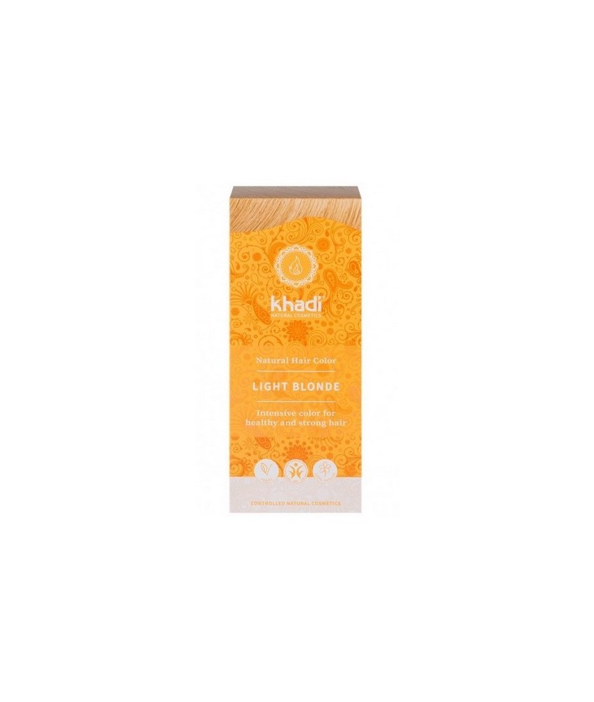 Tinte natural Khadi que proporcionan un tono rubio claro natural al cabello.

Formulaciones ayurvedas de larga permanencia pa