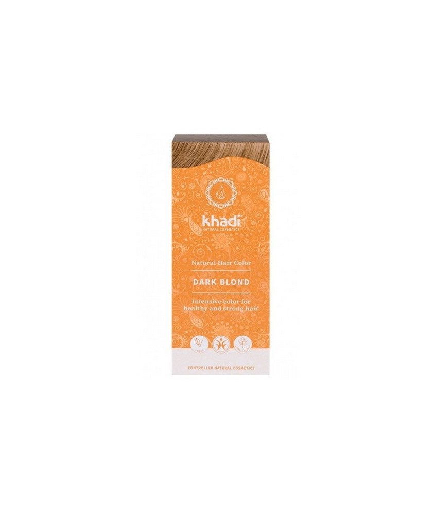 Tinte natural Khadi que tiñe su cabello con un poderoso rubio oscuro ceniza.

Formulaciones ayurvedas a base de pigmentos veg