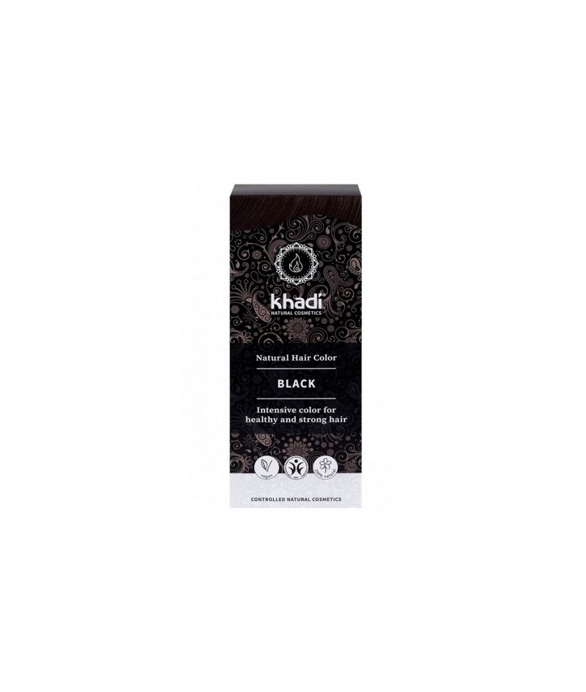 Tinte natural Khadi que proporciona un negro intenso natural al cabello.

Formulaciones ayurvedas de larga permanencia para u