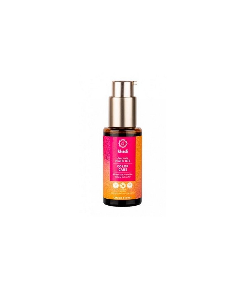 Aceite ayurveda Cuidado del Color Khadi: diseñado especialmente para fijar y realzar los resultados de color después de teñir e