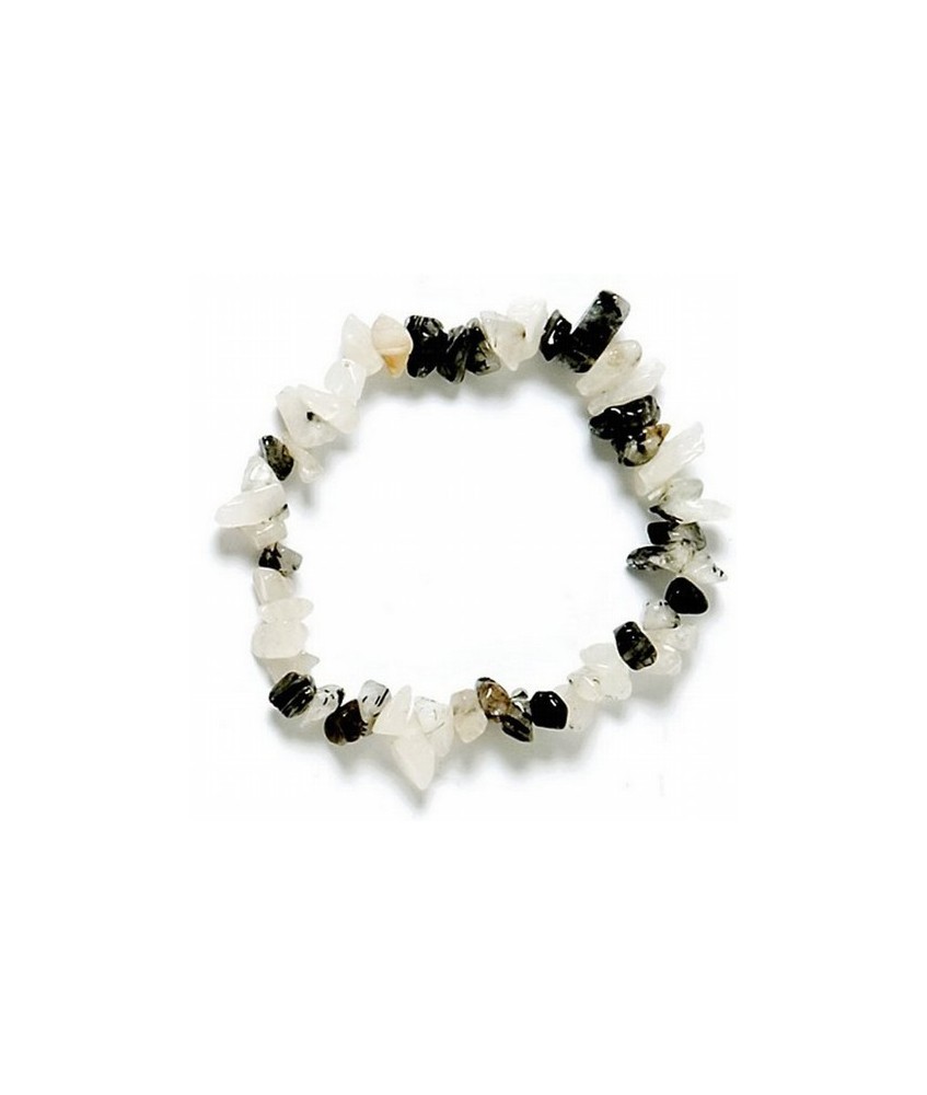 Pulsera Chip Cuarzo con Turmalina.
Presentada en jinete de cartón con nombre de mineral y su propiedad.