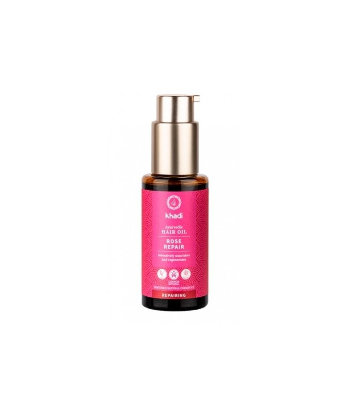 El aceite ayurveda de Rosas Khadi nutre y regenera tu cabello. Repara y fortalece la melena y las puntas dañadas.

Tratamient