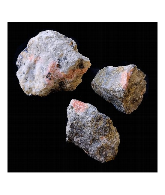 
Rodocrosita, mezclada con Galena.Proveniente de China.

El conjunto ( galena, rodocrosita) puede medir entre 6-8 cmts aprox