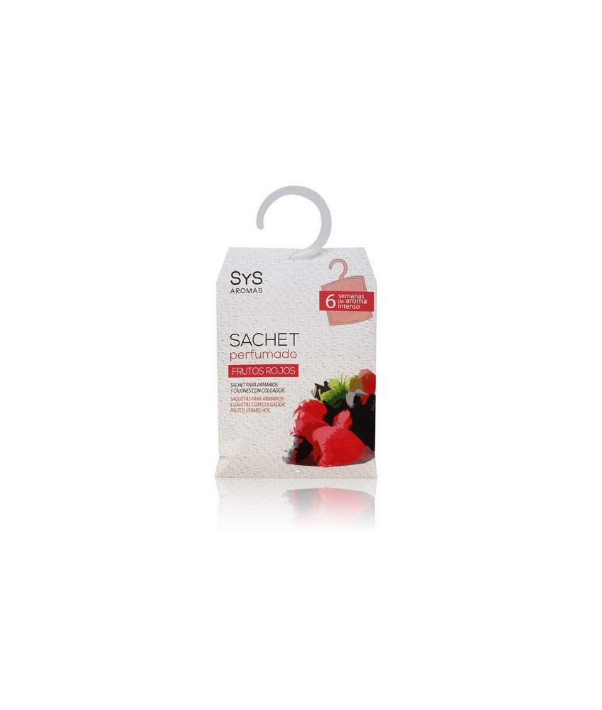 El Sachet Perfumado sys 12 g. Frutos Rojos perfuma con intensidad, durante 6 semanas, armarios y cajones. dejarán un agradable 