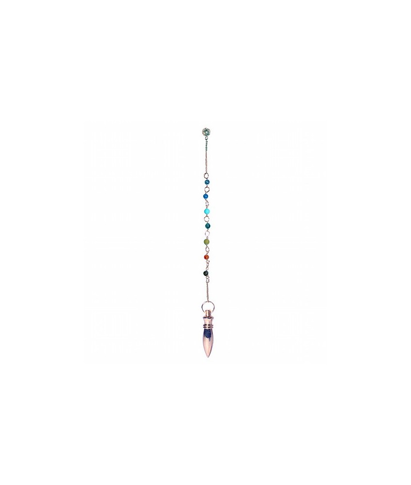 PENDULO METALICO TESTIGO COBRE CHAKRAS