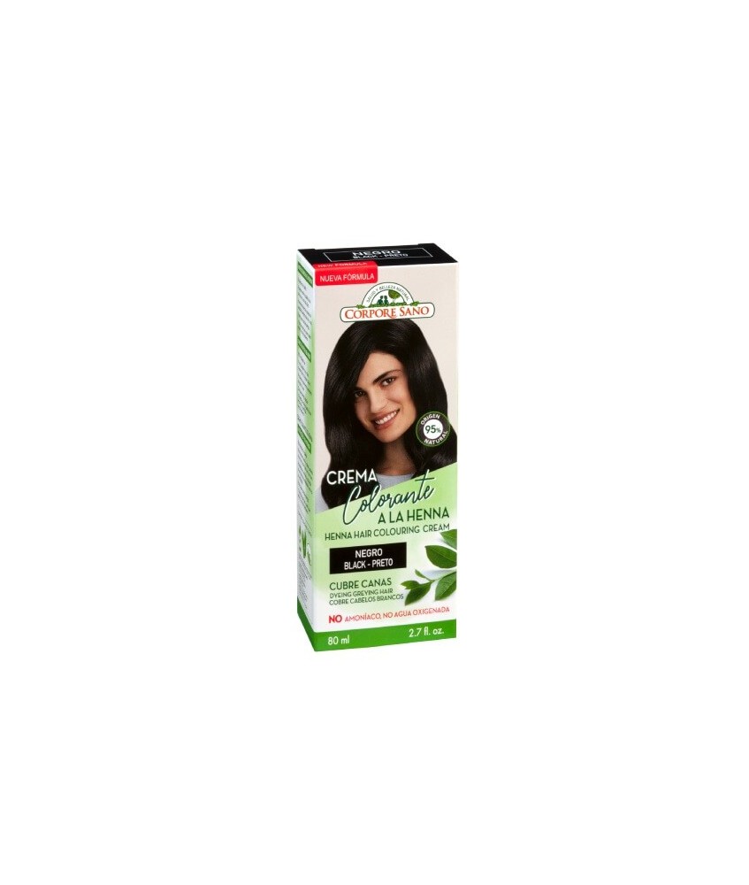 CREMA COLORANTE A LA HENNA NEGRO
HENNA, JOJOBA Y ALOE VERA
La crema colorante o cubre canas para cabello Negro es un tinte se