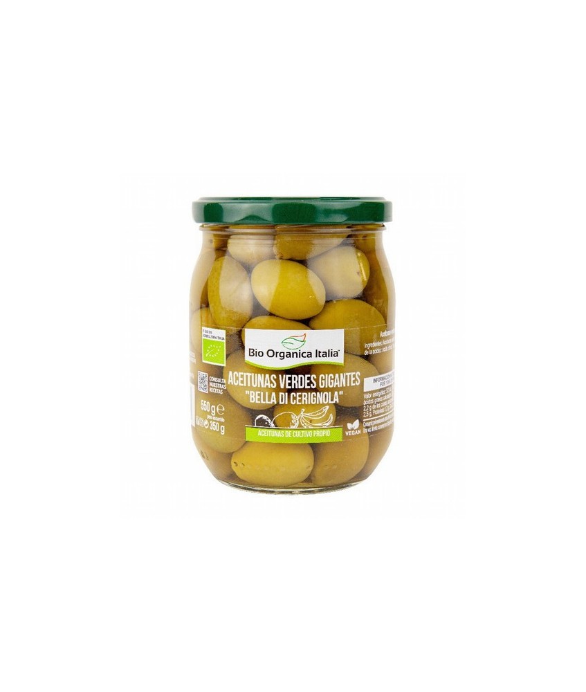 Aceitunas verdes gigantes bella di Cerignola Bio Organica Italia 550g
BIOORGANIC

Las aceitunas de la variedad de mesa "Bell