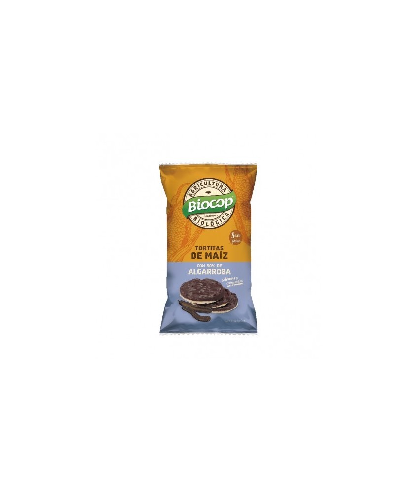 Tortitas de maíz con cobertura de algarroba (50%). Sin azúcares añadidos. ¡Crujientes y sabrosas! Sacian el apetito. La algarro