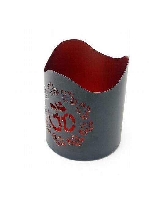 Portavelas metálico.

Medida: Ø10 cm. x 12 cm. alto

Color interior: Naranja

Color Exterior: Negro