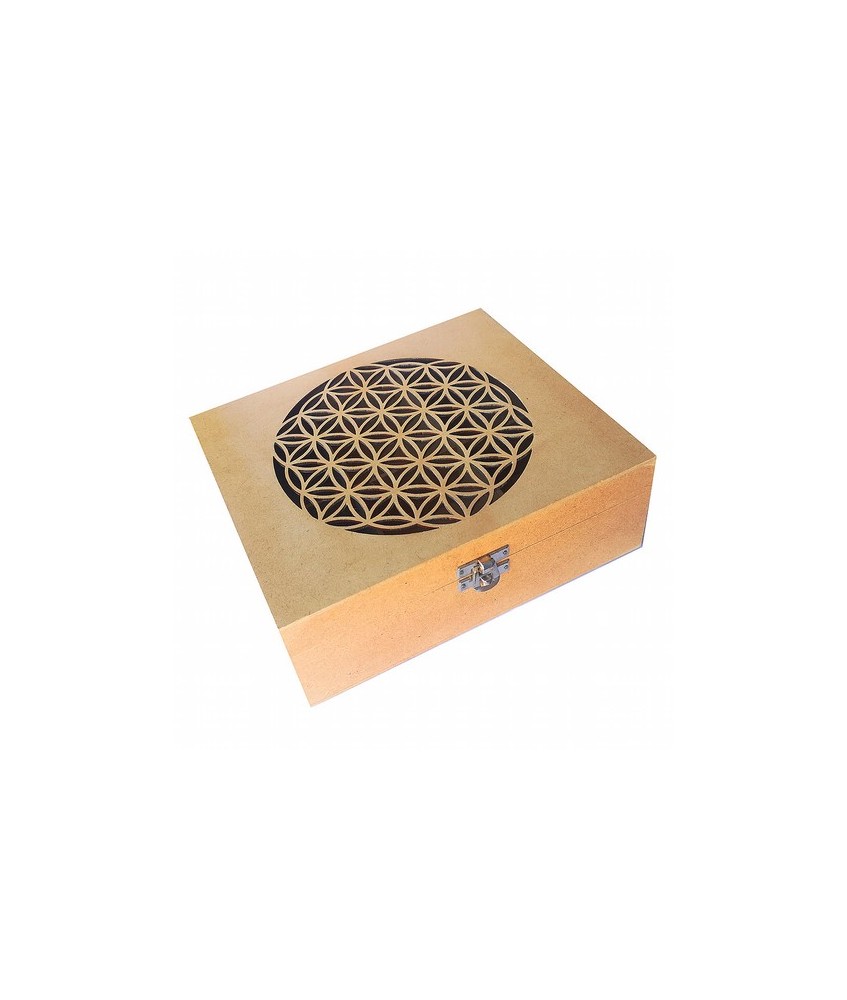 KU.CAJA FLOR VIDA TALLADA 6 HUECOS