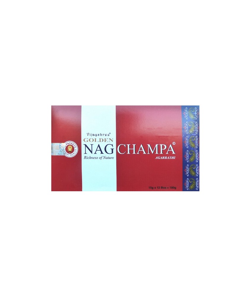 origen: India

 

Caja de 12 paquetes de 15 g.

Nag Champa es una fragancia india que contiene Frangipani y Sándalo.

