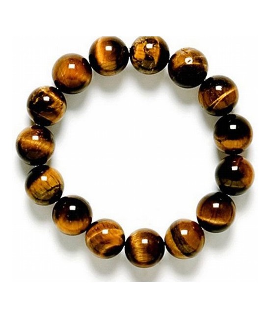 Pulsera de 15 bolas de Ojo de Tigre pulida de 14 mm.
Engarce de goma elástica